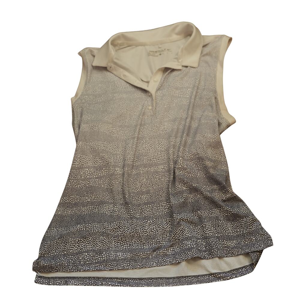 Nike Sleeveless Women's Dri-fit Golf Shirt - Size M - Gray and White